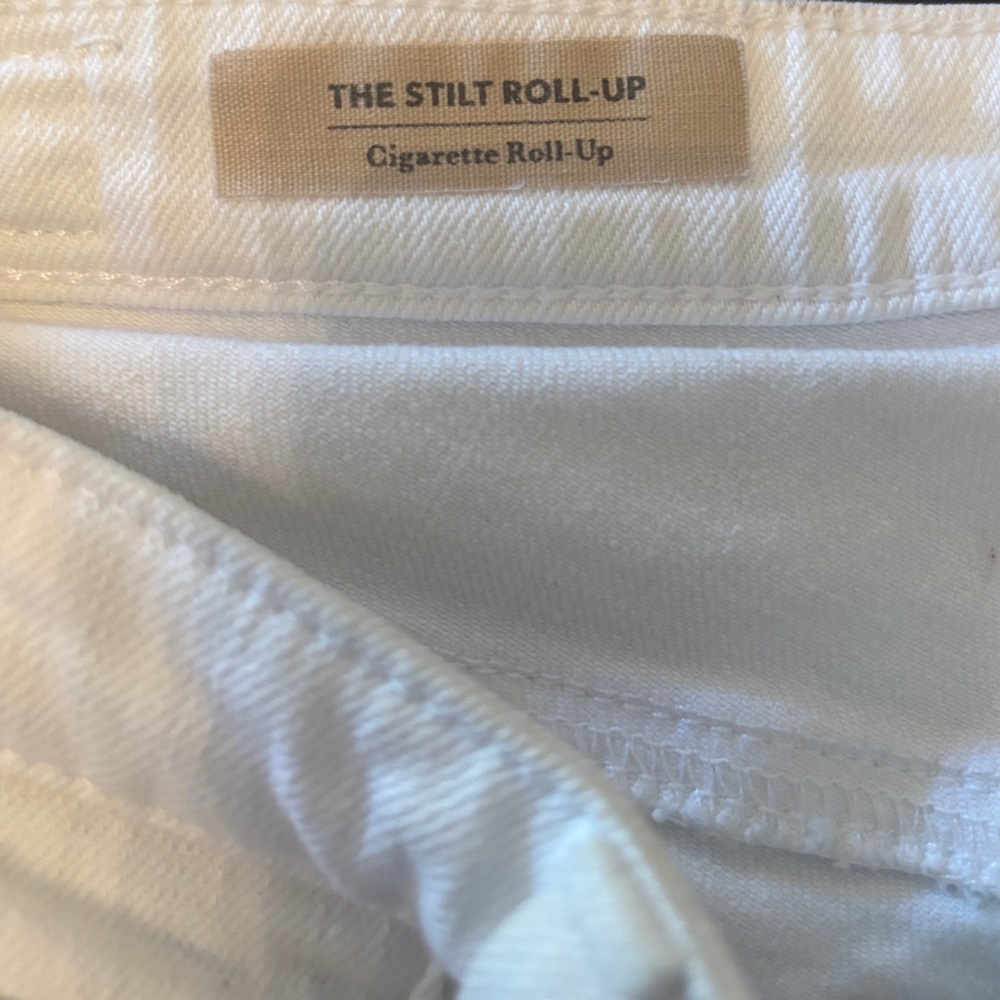 AG Adriano Goldschmied The Stilt Roll-Up Cigarette Jeans White Size 24 - Picture 7 of 7